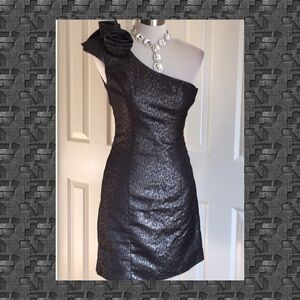 H&M metallic, one-shoulder party dress